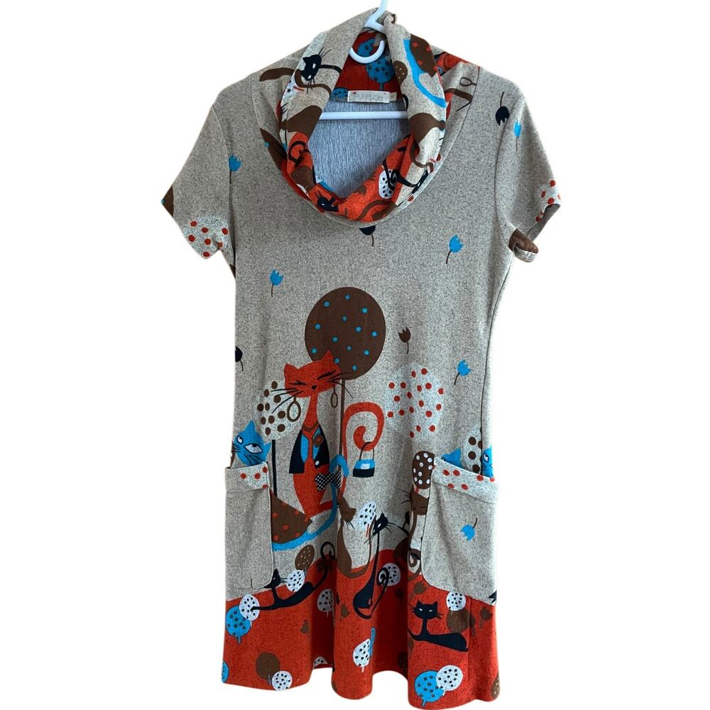 Purplish Tunic Featuring Cats